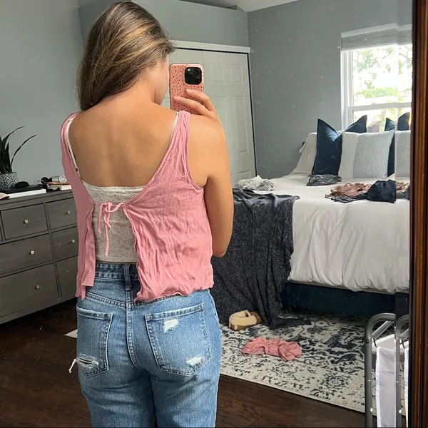 Pink Aritzia Open Back Tank - Image 3