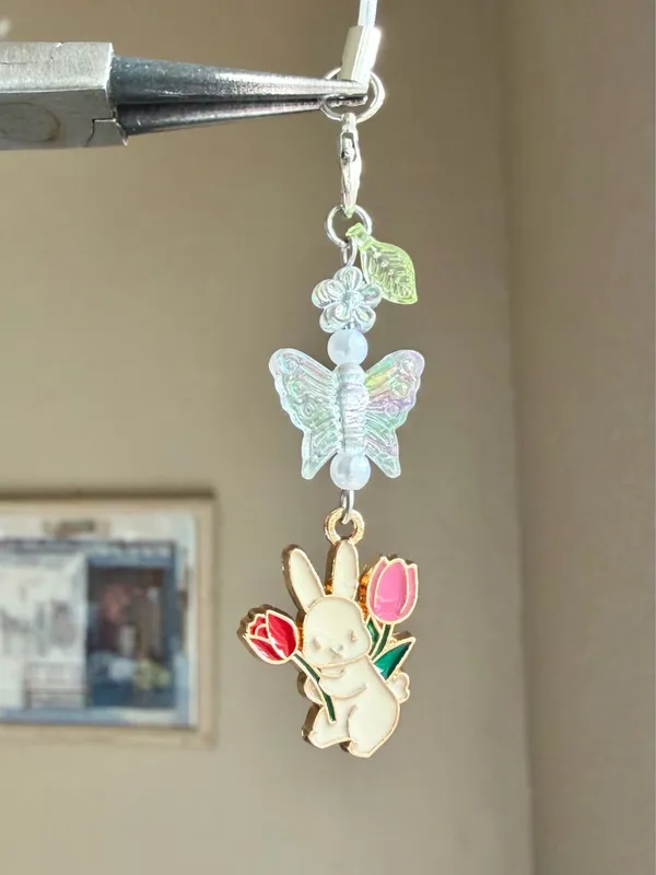 Handmade y2k cute fairy rabbit phone charm/bag accessory/car display/strap🌟🎀🐇🌷 - Image 2