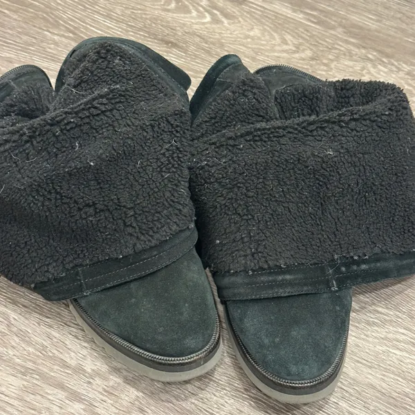 Aquatalia Paloma Black Suede Shearling Lined Snow Boots Italy‎ Apres Ski Sz 11 - Image 10