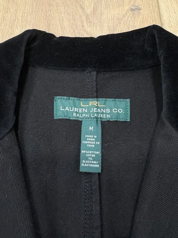 Vtg! 🌟 Lauren Jeans Co🌟 Ralph Lauren Denim Riding Jacket Black Sz M - Image 3