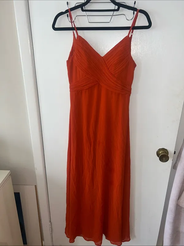 Ever Pretty Burnt Orange Spaghetti-Strap Maxi Gown size Small - Image 5