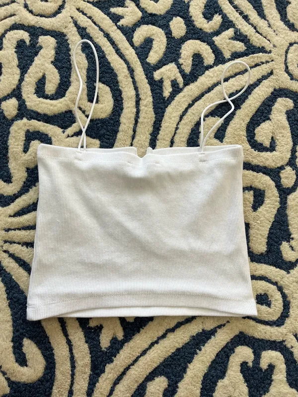 ZARA White Cropped Tank Top - Image 2