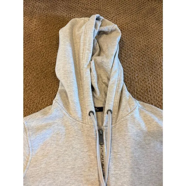 Butter Supersoft Gray Zip Up Hoodie Navy Ombre Trim Size M Soft Lounge - Image 2