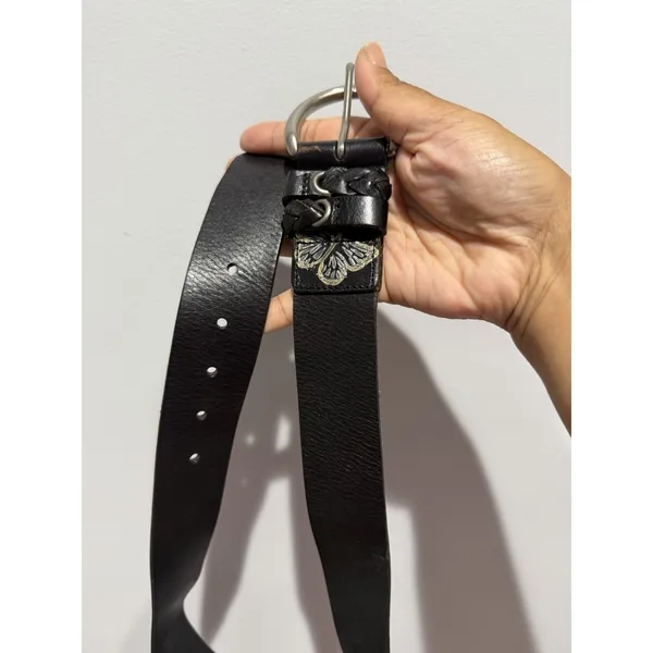 Womens Fossil Silver Buckle & Print Butterfly Print‎ Belt 42.5" Sz L - Image 4
