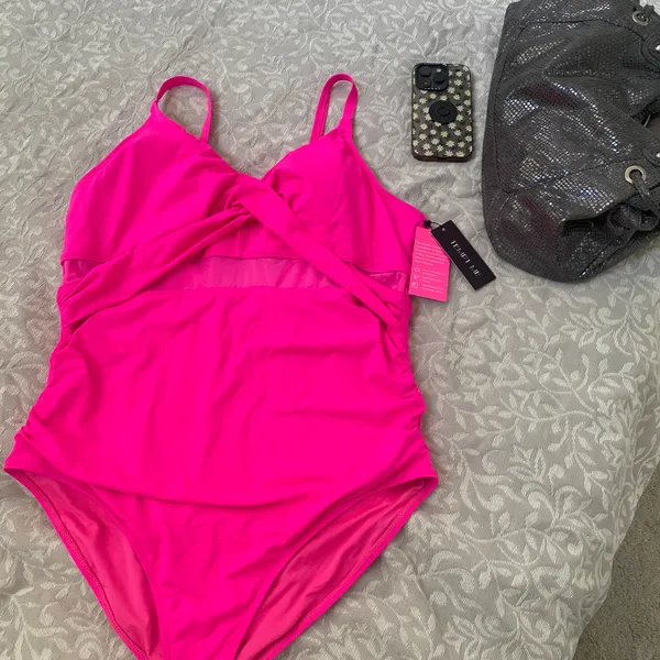 Tempt Me Women One Piece Bathing Suits Tummy Control Swimsuits Cutout Mesh Front Cross Swimwear - Image 7
