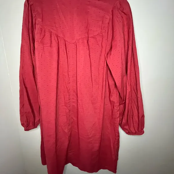 Bohochic Peasant Old Navy Brick Red Long Sleeve Tunic Shirt Dress Women’s Small - Image 3