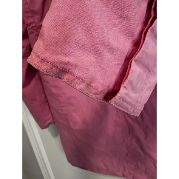 Coach Bubble Gum Pink Sz: L Single Breast Button Trench Coat. Lined w/ Logo - Image 15