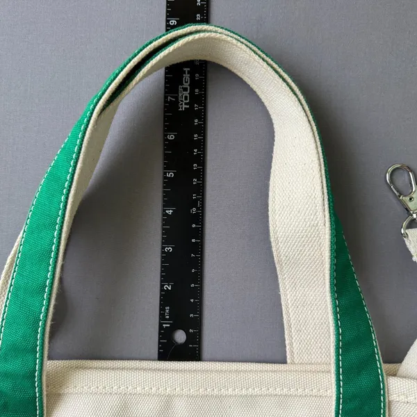 Lands' End Tote Bag Brighton Maui 2014 Cream & Green Canvas Open Top Pockets - Image 13