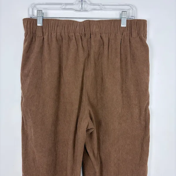 Halara High Rise Corduroy Pleated Straight Pants Soft Casual Brown Large Tall - Image 7