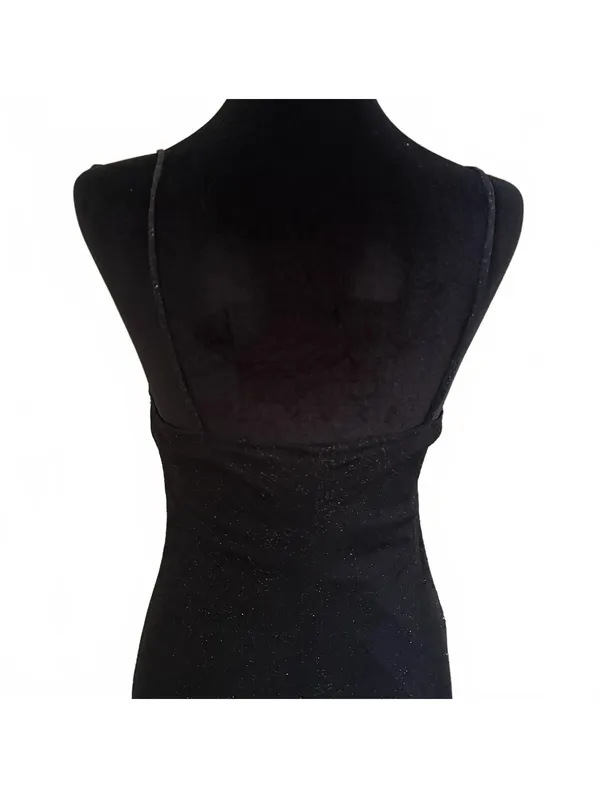 Vintage Y2K Fairygrunge Whimsigoth Dress Glitter Beaded Black Women Size Medium - Image 5