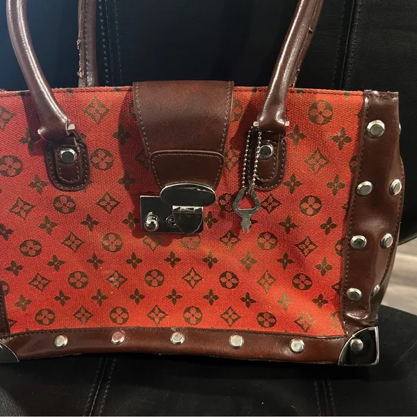 Designer Red and Brown Women's Bag - Image 5