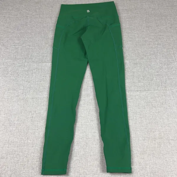 Buff Bunny Leggings Womens M Green Ankle Nylon Spandex High Rise Pockets Stretch - Image 9