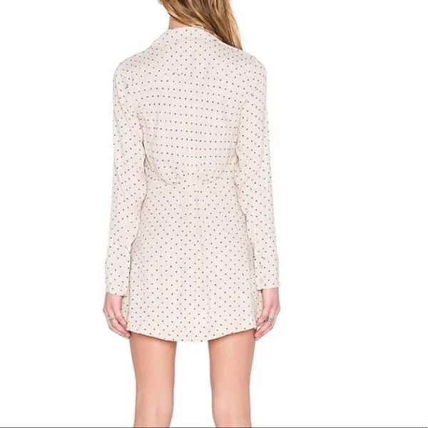 Free People Tunic Dress This Town Buttondown Dress Pink Polka Dot Small - Image 12