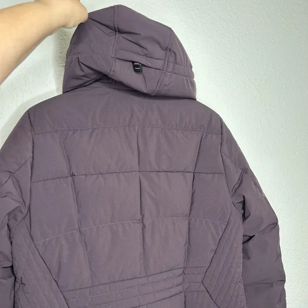Lands' End Women's Quilted Down Hooded Coat Sz M/T 600 Fill Power 80/20 - Image 8