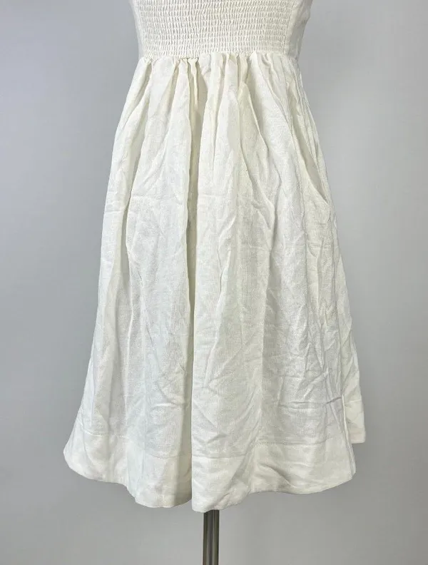 NWOT Farm Rio Linen Blend White Sleeveless Mini Dress Size L - Image 12