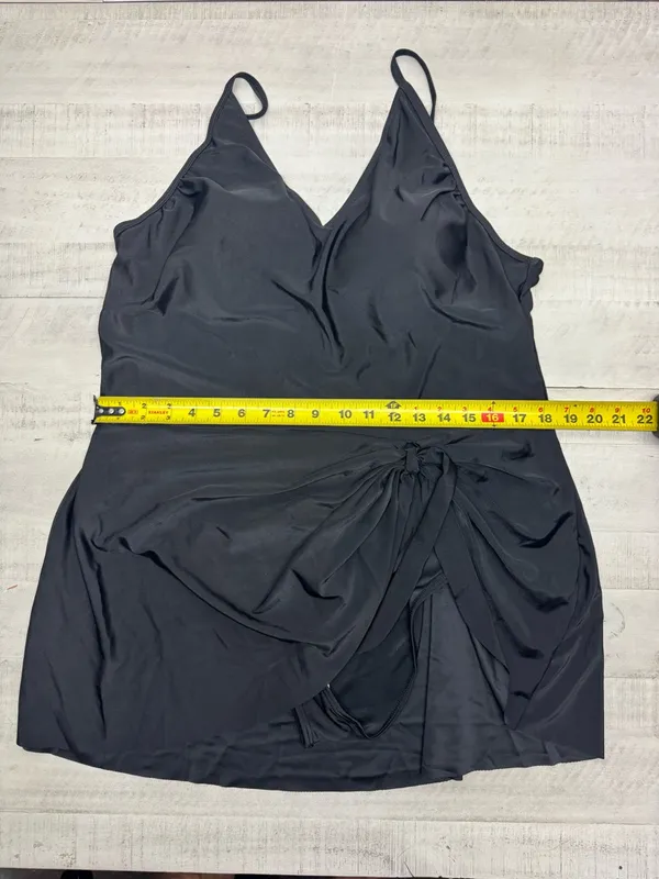 Plus Size Swimdress Tummy Control One Piece Bathing Suit V Neck Slimming 3XL - Image 7