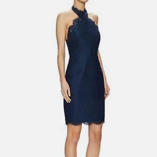 NEW Keepsake High Roads Lace Halter Dress‎ in Navy Blue Size Extra Small - Image 8