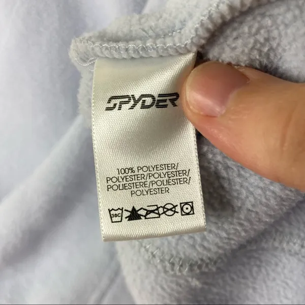 Spyder Light Blue 1/4 Zip Fleece Pullover Sweatshirt Womens Medium/Large - Image 4
