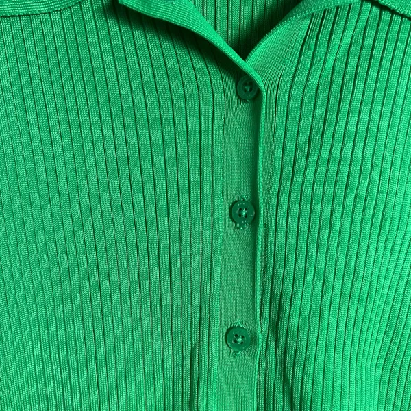Lauren Ralph Lauren Green Collared Polo Ribbed Knit Cardigan Sweater Size M - Image 15