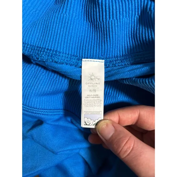 aerie Electric Blue Seamless Leggings Size XL - Image 4