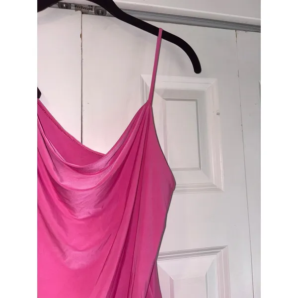 AllSaints 21 Saints Shoulder Bodysuit‎ Draped Cowl Neck Sleeveless Pink XL - Image 6