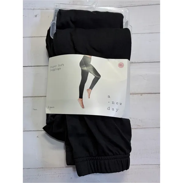 A New Day Black Super Soft Leggings 2 Pack Women's Size XL NWT - Image 3