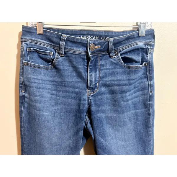 American Eagle Kick Boot Jeans Womens 8 Medium Wash Excellent Next Level Stretch - Image 6