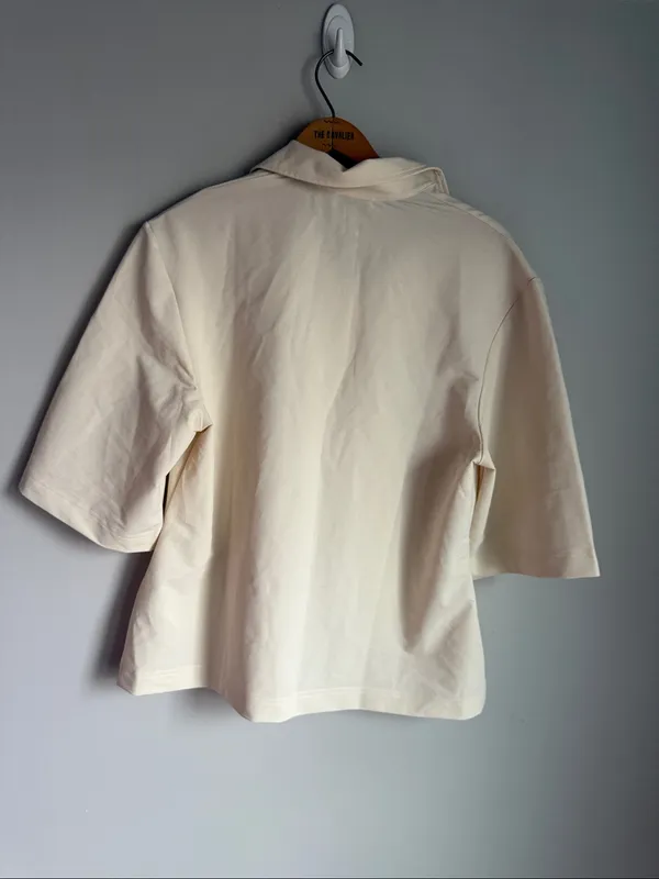 NEW COS minimal cotton polo shirt Medium - Image 4