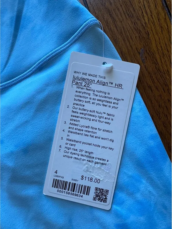 Lululemon Align High-Rise 25” Smoothie Wash Blueberry Size 4 NWT - Image 4