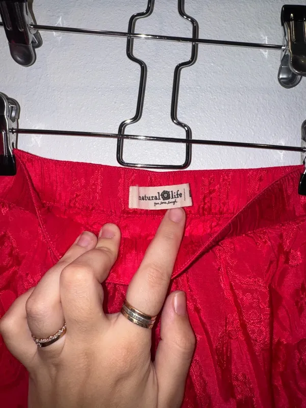 Natural Life Red Floral Jacquard Patti Palazzo Pants - Size L - NWOT - Image 7