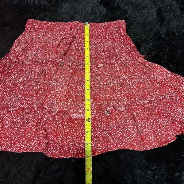 PRINCESS POLLY red floral print mini skirt size 0 women’s - Image 7