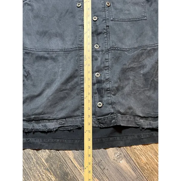 Free People Distressed Embellished Millitary Shirt Jacket Gunmetal Size Medium‎ - Image 8