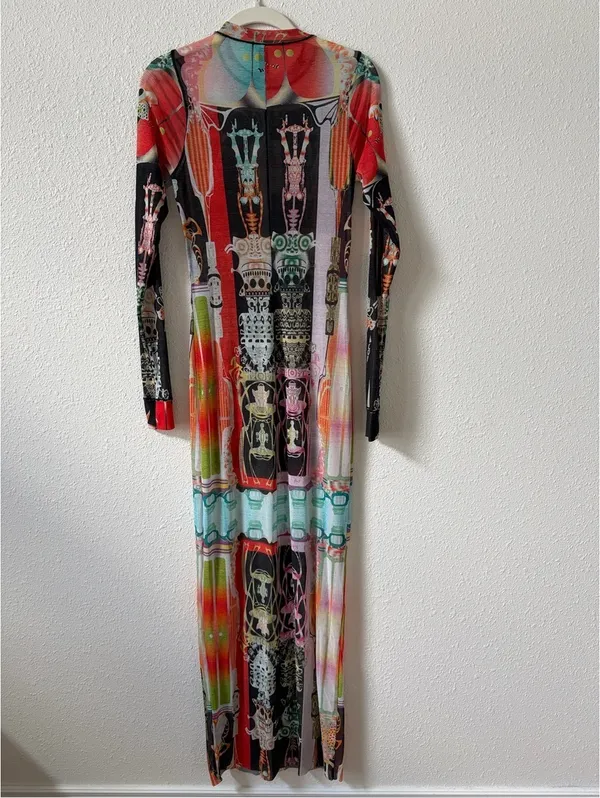 Skims Summer Mesh Long Sleeve Dress Orchid Cabinet Size Large Sheer Rare - Image 2