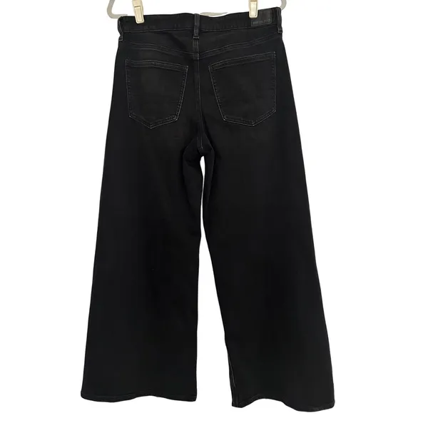 American Eagle Super High-Rise Ultra Wide Leg Jeans Black Strigid Womens 8 Short - Image 10