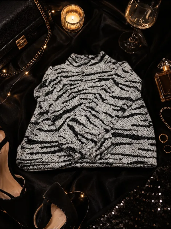 Maurices Black and White Zebra‎ Print Sweater - Image 2