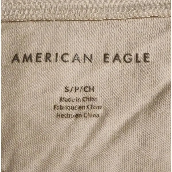 American Eagle Tie-Front T-Shirt Striped Casual Top Tee‎ White S - Image 3