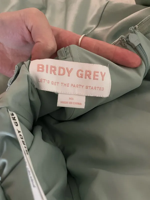 Birdy Grey Mia Dress Shiny Satin Sage - Image 10