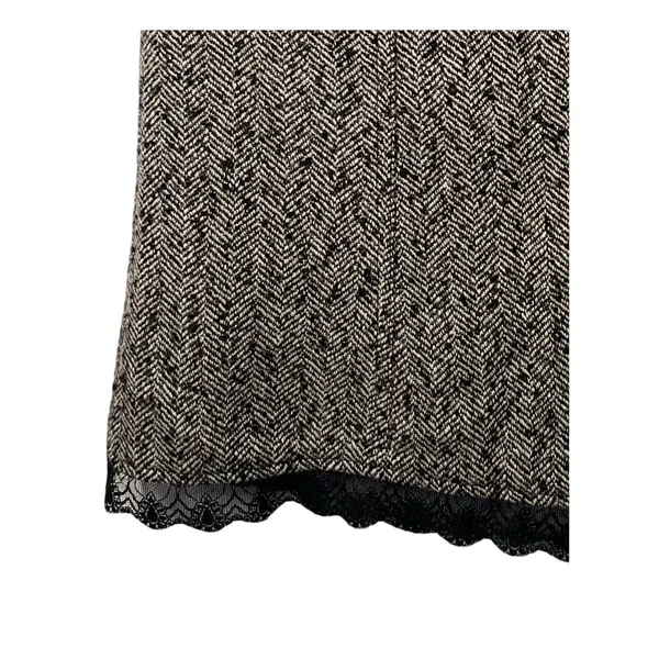 White House Black Market Skirt Size 8 Black White Pencil Lace Hem Lined Career - Image 5