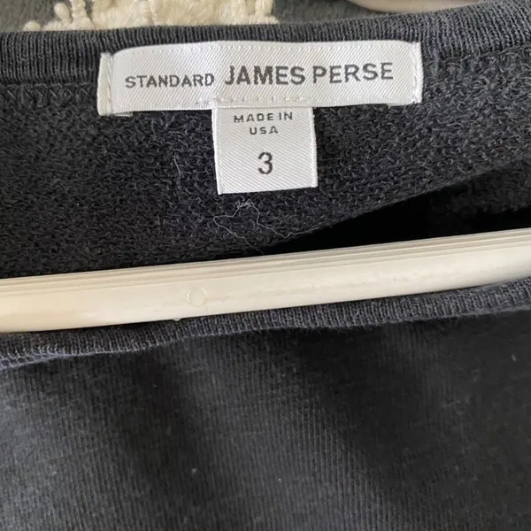 James Perse Cotton Relaxed Clean Raglan Sleeve Supima Pullover Sweatshirt Black‎ - Image 10