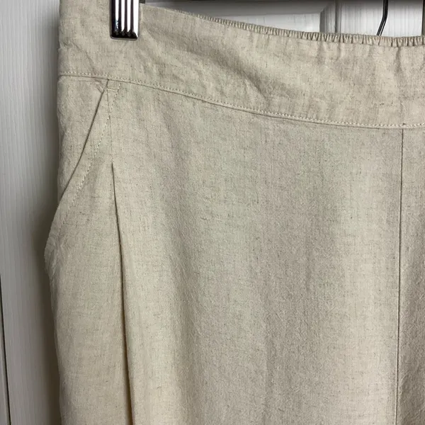 Madewell Linen‎ Wideleg Pull On Pants Size 10 Women’s Tan - Image 3