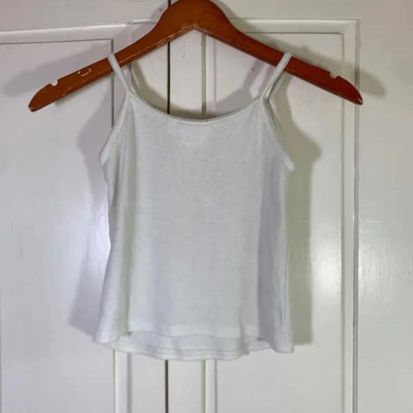 Aeropostale Peanuts Snoopy Rodeo Ribbed Cami Tank Top White Small Cowgirl Picot - Image 8
