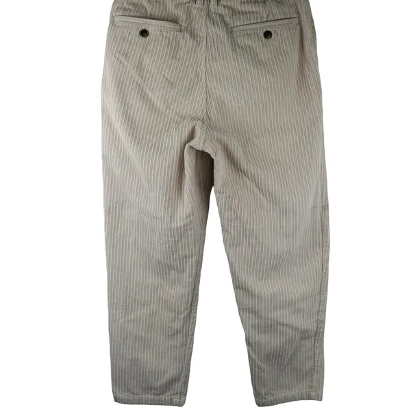 Zara Corduroy Pants Women Size 29 Tan Striped Pleated High Rise Tapered Casual - Image 2