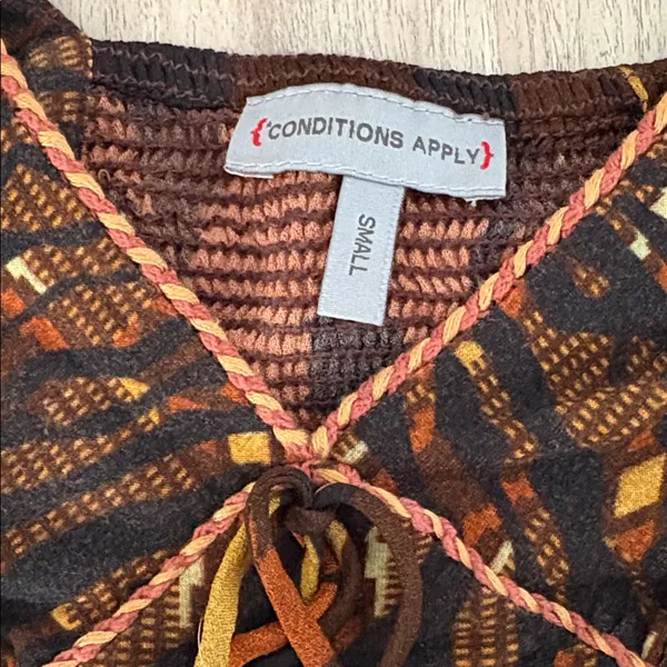 Conditions Apply Puff Long Sleeve V-Neck Blouse Women’s Size Small Anthropologie - Image 3