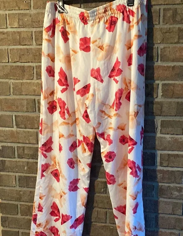 Calvin Klein Red and Orange Wide Leg Lounge Pants - Image 4