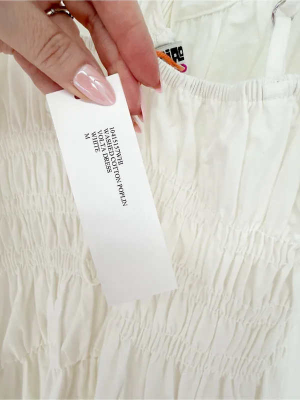 Ciao Lucia Volta Washed Cotton Poplin Midi Dress Women's M White Coastal Chic - Image 11
