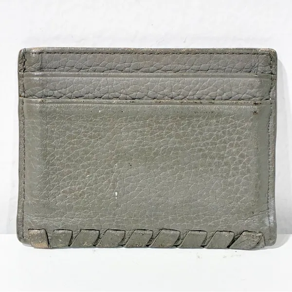 All‎ Saints Grey Pebbled Leather Card Holder Accessory Wallet - Image 3