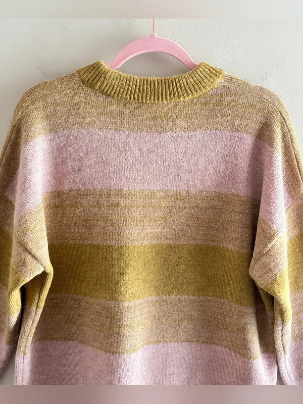 MADEWELL Otis‎ Space Dye Striped Alpaca Blend Sweater in Pink Oyster, Medium - Image 7