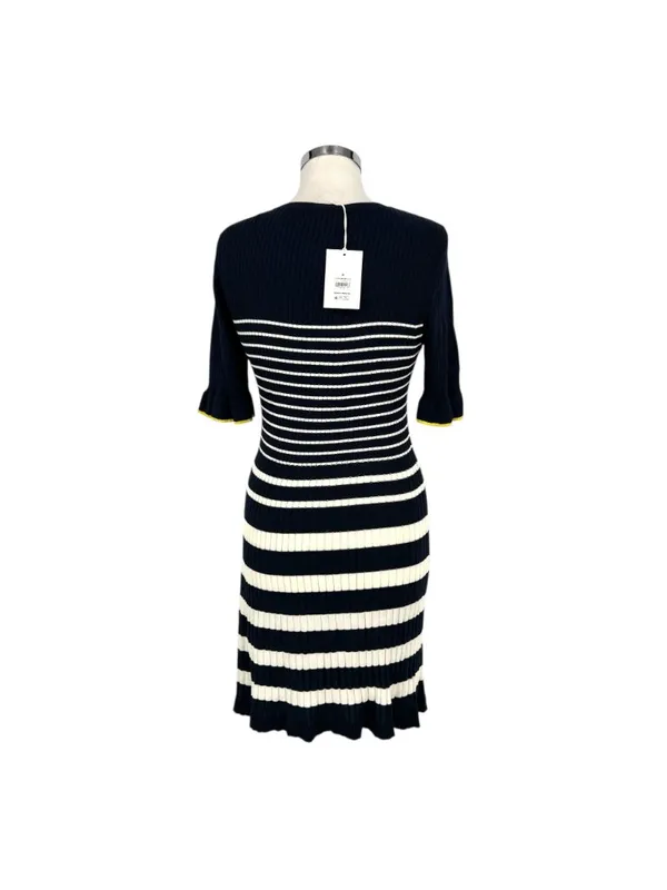 Free Assembly Nautical Striped Ribbed Knit Dress Blue White Size Medium NWT - Image 5