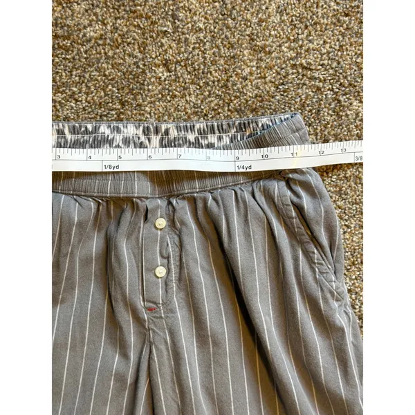 Aerie Off Duty Flannel Pajama Set. Gray/white. Size XXS - Image 7