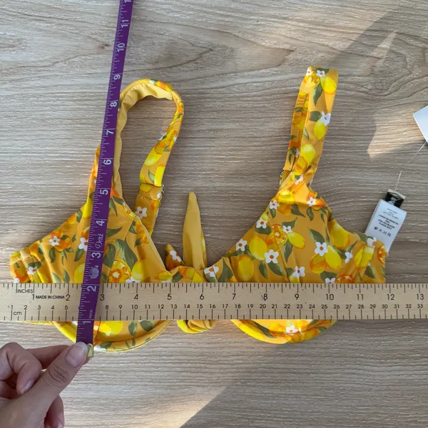 Dippin' Daisy's XS/Large NEW Roma Bikini Set Tie‎ Yellow Lemons Floral High Waist - Image 12
